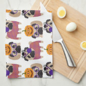 Halloween Pugs 2015 Theedoek (Quarter Fold)