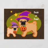 Halloween pugs briefkaart (Voorkant)