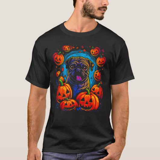 Halloween Pugs hond T-shirt (Voorkant)