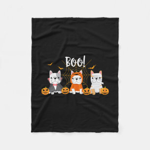 Halloween Pugs Honden Schattige Franse Bulldog Lie Fleece Deken