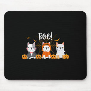 Halloween Pugs Honden Schattige Franse Bulldog Lie Muismat