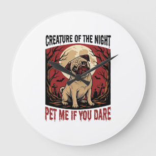 Halloween Pugs-shirt met griezelige begraafplaats  Grote Klok