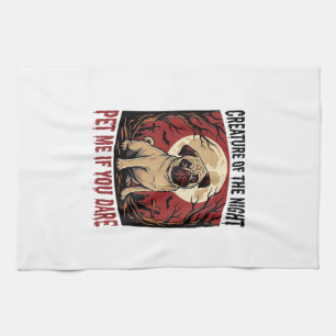 Halloween Pugs-shirt met griezelige begraafplaats  Theedoek