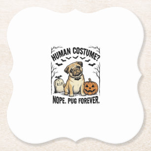 Halloween Pugs T-shirt Vintage Grappige Honden Kos Kartonnen Onderzetters