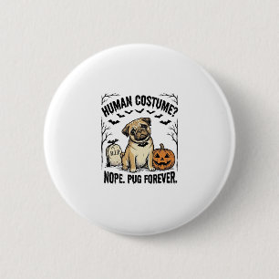 Halloween Pugs T-shirt Vintage Grappige Honden Kos Ronde Button 5,7 Cm
