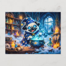 Halloween Pugsje Tovenaar Brouwt Toverdrank