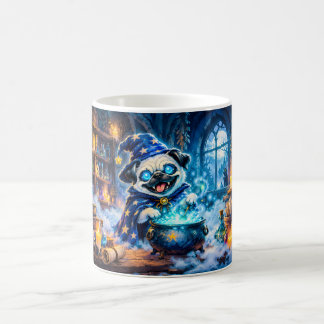 Halloween Pugsje Tovenaar Brouwt Toverdrank Koffiemok