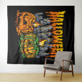 Halloween Pumkin achtergrond Wandkleed (In Situ (horizontaal))