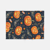 Halloween Pumkin Fleece Deken (Voorkant (Horizontaal))