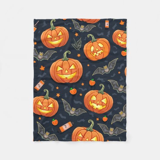 Halloween Pumkin Fleece Deken (Voorkant)