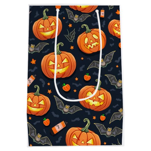 Halloween Pumkin Gift Bag Medium Cadeauzakje (Achterkant)