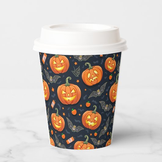 Halloween Pumkin Paper Cup Papieren Bekers (Voorkant)