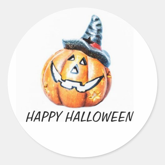 Halloween Pumkin Ronde Sticker (Voorkant)
