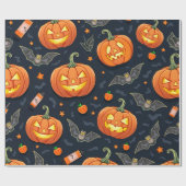 Halloween Pumkin Wrapping Paper Cadeaupapier (Vlak)