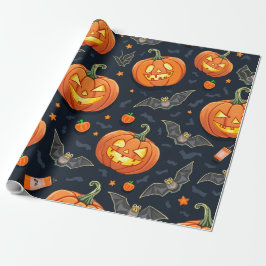 Halloween Pumkin Wrapping Paper Cadeaupapier