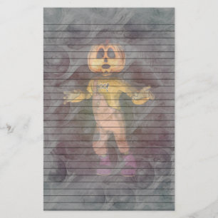 Halloween Pumpkin2 Swirl stationery-optionele lijn Briefpapier