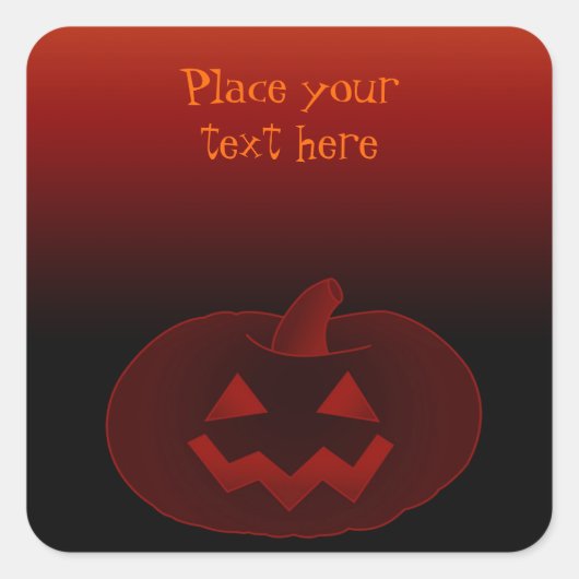 Halloween Pumpkin 002 Vierkante Sticker (Voorkant)