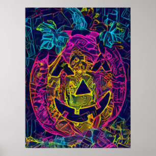 Halloween pumpkin A.I. foto leuk Poster