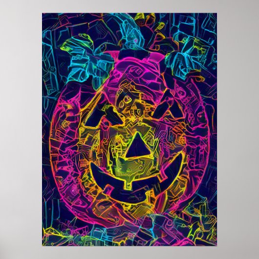 Halloween pumpkin A.I. foto leuk Poster (Voorkant)