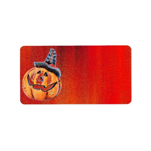 Halloween Pumpkin-adreslabel Etiket (Voorkant)