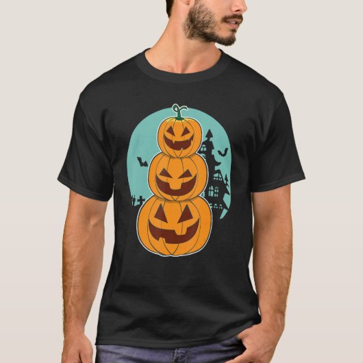 Halloween Pumpkin And Cute Totem With Jack o lante T-shirt (Voorkant)