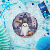 Halloween Pumpkin and Ghost  Papieren Bordje (Feest)