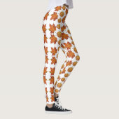 Halloween Pumpkin & Autumn Leaves Pattern Leggings (Rechts)