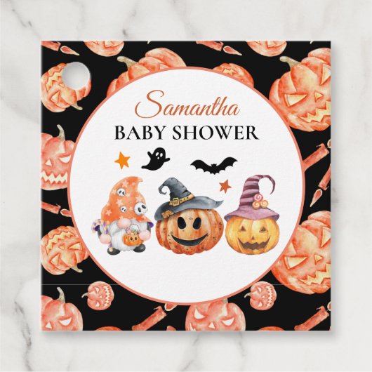 Halloween Pumpkin Baby shower Bedankjes Labels (Voorkant)