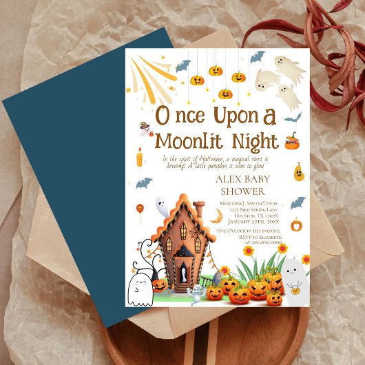 Halloween Pumpkin Baby shower Geesten uitnodiging