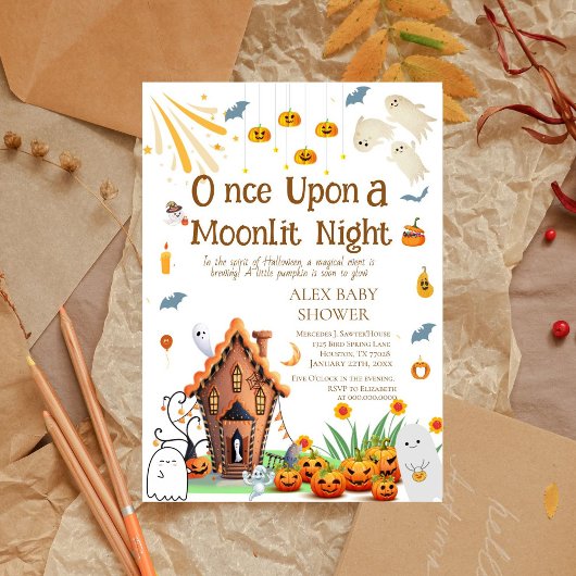 Halloween Pumpkin Baby shower Geesten uitnodiging