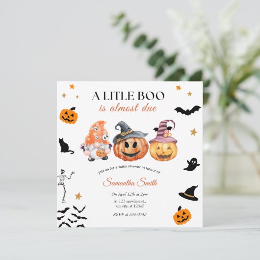 Halloween Pumpkin Baby shower Kaart (Staand voorkant)