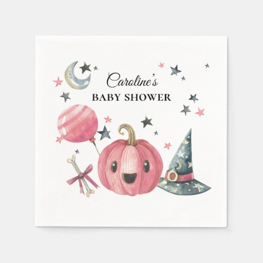 Halloween Pumpkin Baby shower Paper Napkin Servet (Voorkant)