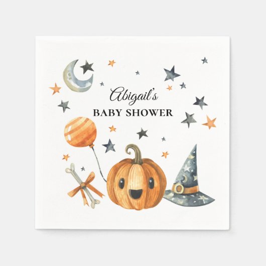 Halloween Pumpkin Baby shower Paper Napkin Servet (Voorkant)