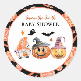 Halloween Pumpkin Baby shower Ronde Sticker