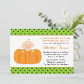 Halloween Pumpkin-Baby shower Uitnodiging (Staand voorkant)
