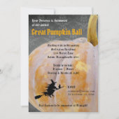 Halloween Pumpkin Ball + Menu Witch Invitation Kaart (Voorkant)