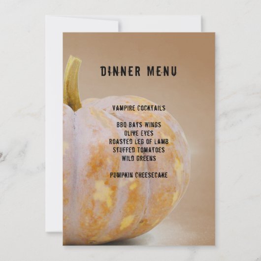 Halloween Pumpkin Ball + Menu Witch Invitation Kaart (Achterkant)
