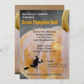 Halloween Pumpkin Ball + Menu Witch Invitation Kaart (Voorkant / Achterkant)
