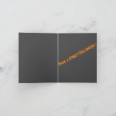 Halloween Pumpkin Bat Folded Note Card Bedankkaart (Binnen)