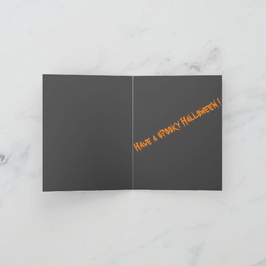 Halloween Pumpkin Bat Folded Note Card Bedankkaart (Binnen)