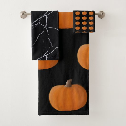 Halloween Pumpkin Bath-handdoekset Bad Handdoek (Insitu)