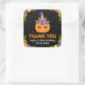 Halloween Pumpkin Birthday Black Hartelijk dank Vierkante Sticker (Tas)