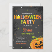 Halloween Pumpkin Birthday Invite Spooktacular Kaart (Voorkant)