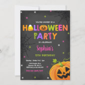 Halloween Pumpkin Birthday Invite Spooktacular Kaart (Voorkant)