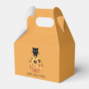 Halloween Pumpkin Black Cat Favor Box Bedankdoosjes