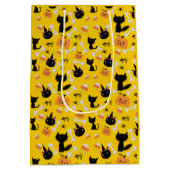 Halloween Pumpkin & Black Cats Gift Bag Medium Cadeauzakje (Achterkant)