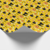 Halloween Pumpkin & Black Cats Gift Wrap Cadeaupapier (Hoek)