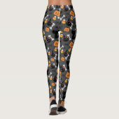 Halloween Pumpkin & Black Cats Naadless Pattern Leggings (Achterkant)