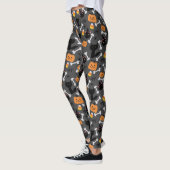 Halloween Pumpkin & Black Cats Naadless Pattern Leggings (Links)