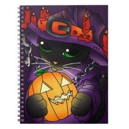 Halloween Pumpkin Black Witch Cat Notitieboek